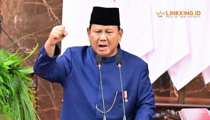 SAMBUTAN. Potret pidato Presiden Prabowo Subianto dalam sebuah kesempatan di instansi negara beberapa waktu lalu. (doc.sekretariatnegara/Linkking.id)