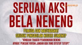 PAMFLET. Puluhan aktivis dan masyarakat akan menggelar aksi damai bertajuk Seruan Aksi Bela Neneng pada Selasa, 18 Februari 2025. (doc.Linkking.id)