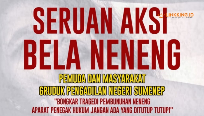 PAMFLET. Puluhan aktivis dan masyarakat akan menggelar aksi damai bertajuk Seruan Aksi Bela Neneng pada Selasa, 18 Februari 2025. (doc.Linkking.id)