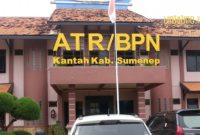 BANGUNAN. Potret Kantor BPN Sumenep yang berlokasi di Jalan Payudan Barat Nomor 02, Mastasek, Pabian, Kecamatan Kota, Sumenep. (doc.Infopublik/Linkking.id)