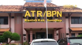 BANGUNAN. Potret Kantor BPN Sumenep yang berlokasi di Jalan Payudan Barat Nomor 02, Mastasek, Pabian, Kecamatan Kota, Sumenep. (doc.Infopublik/Linkking.id)