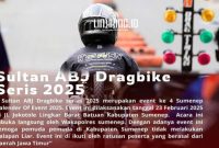 PERLOMBAAN. Potret pelaksanaan ABJ Dragbike Sumenep 2025, salah satu joki motor siap melaju di lorong hitam. (doc.Redaksi Linkking.id)