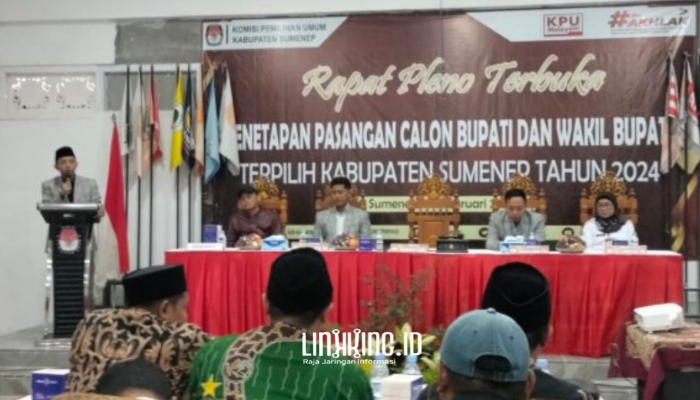 ACARA. Potret pelaksanaan Rapat Pleno Penetapan Pasangan Calon Bupati dan Wakil Bupati Terpilih 2024, di Aula KPU setempat, Kamis, 6 Februari 2025. (doc.Redaksi Linkking.id)