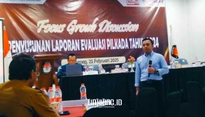 ACARA. Potret FGD di Ballroom El Malik Hotel yang digelar KPU Sumenep tentang evaluasi pelaksanaan Pilkada 2024. (doc.Harian Birawa/Linkking.id)