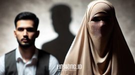ILUSTRASI. Potret pernikahan siri Makkiyah dan Hasan saat masih memiliki suami sah, yaitu Achmad Zaini. Suasana tegang dengan bayangan suami sah di latar belakang. (doc.Redaksi Linkking)