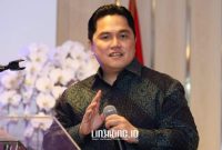 PIDATO. Potret Menteri BUMN, Erick Thohir, dalam sebuah acara beberapa waktu lalu. (doc.Jawa Pos/Linkking.id)