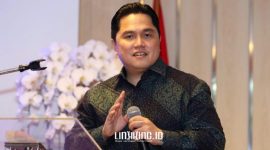 PIDATO. Potret Menteri BUMN, Erick Thohir, dalam sebuah acara beberapa waktu lalu. (doc.Jawa Pos/Linkking.id)