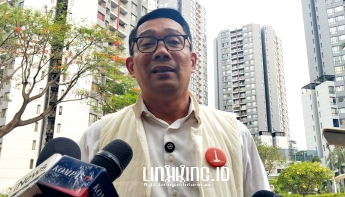 WAWANCARA. Potret Ridwan Kamil saat memberikan pernyataan kepada awak media di tengah isu penyitaan deposito Rp 70 miliar oleh KPK. (Dok. Detikcom/Redaksi Linkking.id)