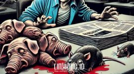ILUSTRASI. Potret teror ke Kantor Tempo, bangkai kepala babi dan 6 tikus. (Redaksi Linkking.id)