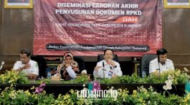 RAPAT: Kepala Bappeda Sumenep, Arif Firmanto, memimpin Diseminasi Laporan Akhir RPKD 2025-2029 di Aula Potre Koneng. (Dok. Redaksi Linkking.id)