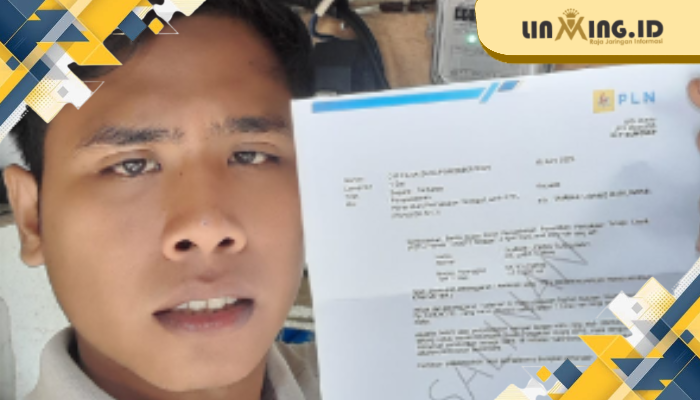 KORBAN: Jailani, menunjukkan surat panggilan yang berisi tagihan denda sebesar Rp. 33 Juta lebih ( Dok. Redaksi)