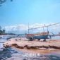 EKSOTIS. Perahu-perahu nelayan bersandar di muara sumber air tawar yang langsung mengalir ke laut di Pantai Badur, Desa Badur, Sumenep. Potensi alam yang menjadi denyut baru ekonomi warga. (Dok. Faizal Aziz/Linkking.id)