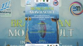 PAMFLET. Flyer permohonan partisipasi pameran dan peminjaman artefak serta keris dari PT Brawijaya Multi Usaha untuk acara International Contemporary Keris Fest 2025 yang akan digelar di Universitas Brawijaya, Malang, pada 18–20 April 2025. (Dok. Redaksi Linkking)