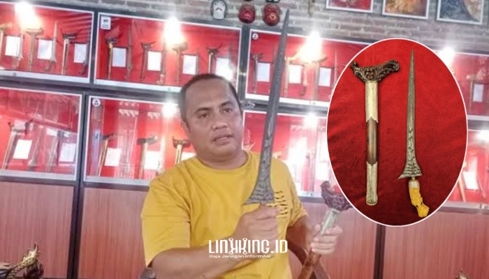 PAMOR. Potret salah satu keris Sumenep, yang bernama Pamor Ron Genduru Dadung Muntir, siap dipamerkan dalam International Contemporary Keris Fest 2025. (Dok. Redaksi Linkking)
