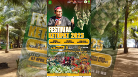AGENDA: Pamflet Festival Ketupat 2025 dalam rangka memeriahkan hari raya ketupat di Pantai Slopeng. (Dok. Istimewa)