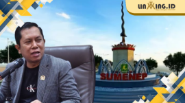 KOLASE: Mulyadi, Ketua Panitia Khusus (Pansus) IV DPRD Sumenep dan potret tugu keris kota Sumenep. (Dok. Redaksi)