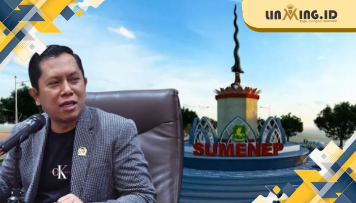 KOLASE: Mulyadi, Ketua Panitia Khusus (Pansus) IV DPRD Sumenep dan potret tugu keris kota Sumenep. (Dok. Redaksi)