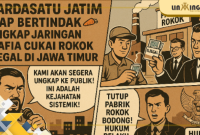 ILUSTRASI: Ilustrasi gambar GARDASATU (Garuda Sakti Bersatu) Jawa Timur yang siap kawal kasus madia cukai rokok ilegal (redaksi)