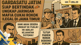 ILUSTRASI: Ilustrasi gambar GARDASATU (Garuda Sakti Bersatu) Jawa Timur yang siap kawal kasus madia cukai rokok ilegal (redaksi)