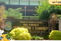 AREA: Tampak depan bangunan SMP Negeri 1 Sumenep di Jalan Payudan Barat, Kabupaten Sumenep, Jawa Timur. (Redaksi)