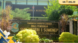 AREA: Tampak depan bangunan SMP Negeri 1 Sumenep di Jalan Payudan Barat, Kabupaten Sumenep, Jawa Timur. (Redaksi)