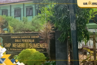 LOKASI : Tampak depan gedung SMP Negeri 1 Sumenep yang berlokasi di Jalan Payudan Barat, Kabupaten Sumenep, Jawa Timur.