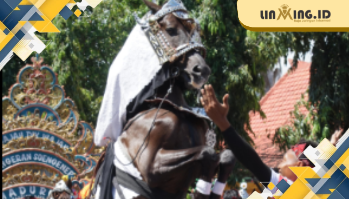 ANTRAKSI: Penampipan antraksi salah satu kuda dalam gelaran festival jaran serek Sumenep 2025. (Dok. Istimewa)