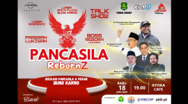 PAMFLET. Acara “PANCASILA RebornZ” yang akan digelar pada 18 Juni 2025 di Ayoka Cafe, Sumenep, menampilkan deretan tokoh inspiratif dan rangkaian kegiatan bertema kebangsaan. (dok. Redaksi Linkking.id)